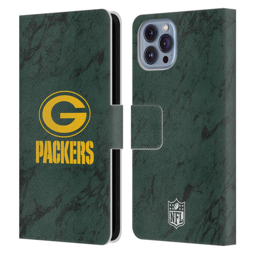 NFL Green Bay Packers Graphics Coloured Marble Leather Book Wallet Case Cover For Apple iPhone 14 NFL Green Bay Packers Graphics Coloured Marble Leather Book Wallet Case Cover For Apple iPhone 14