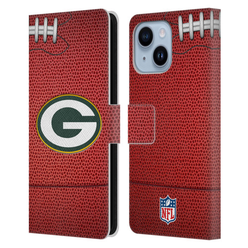 NFL Green Bay Packers Graphics Football Leather Book Wallet Case Cover For Apple iPhone 14 Plus