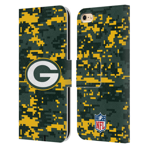 NFL Green Bay Packers Graphics Digital Camouflage Leather Book Wallet Case Cover For Apple iPhone 6 / iPhone 6s