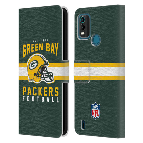 NFL Green Bay Packers Graphics Helmet Typography Leather Book Wallet Case Cover For Nokia G11 Plus