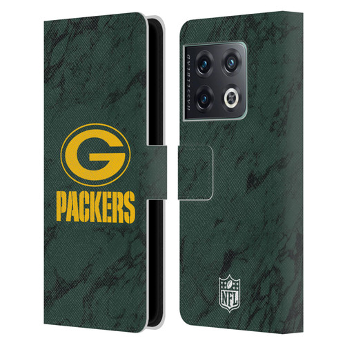 NFL Green Bay Packers Graphics Coloured Marble Leather Book Wallet Case Cover For OnePlus 10 Pro