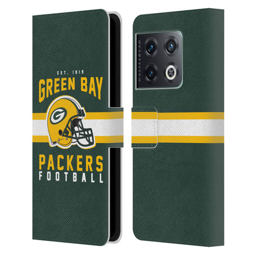 NFL Green Bay Packers Graphics Helmet Typography Leather Book Wallet Case Cover For OnePlus 10 Pro