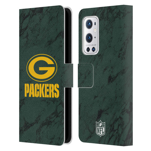 NFL Green Bay Packers Graphics Coloured Marble Leather Book Wallet Case Cover For OnePlus 9 Pro