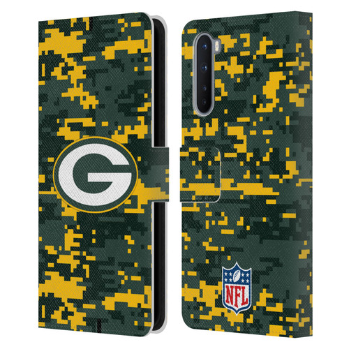 NFL Green Bay Packers Graphics Digital Camouflage Leather Book Wallet Case Cover For OnePlus Nord 5G