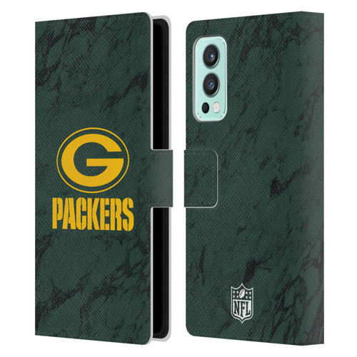 NFL Green Bay Packers Graphics Coloured Marble Leather Book Wallet Case Cover For OnePlus Nord 2 5G