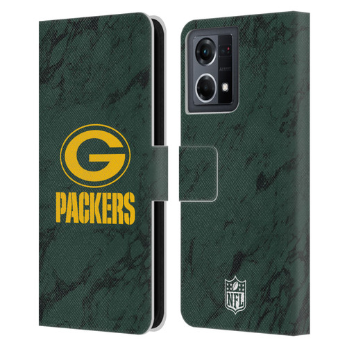 NFL Green Bay Packers Graphics Coloured Marble Leather Book Wallet Case Cover For OPPO Reno8 4G