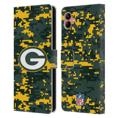 NFL Green Bay Packers Graphics Digital Camouflage Leather Book Wallet Case Cover For Samsung Galaxy A04 (2022)