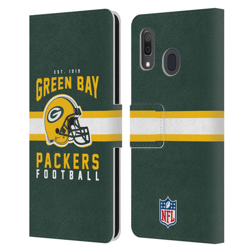 NFL Green Bay Packers Graphics Helmet Typography Leather Book Wallet Case Cover For Samsung Galaxy A33 5G (2022)