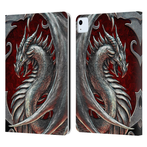 Christos Karapanos Dragons 2 Talisman Silver Leather Book Wallet Case Cover For Apple iPad Air 2020 / 2022