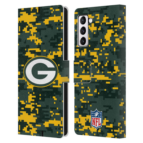 NFL Green Bay Packers Graphics Digital Camouflage Leather Book Wallet Case Cover For Samsung Galaxy S21+ 5G