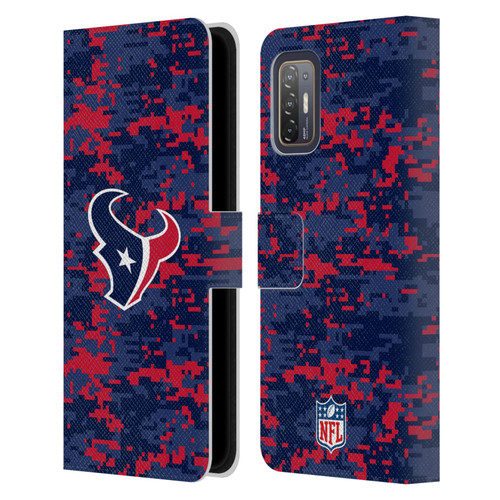 NFL Houston Texans Graphics Digital Camouflage Leather Book Wallet Case Cover For HTC Desire 21 Pro 5G