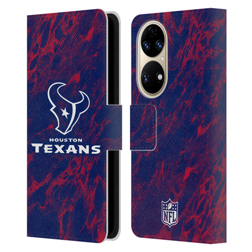 NFL Houston Texans Graphics Coloured Marble Leather Book Wallet Case Cover For Huawei P50