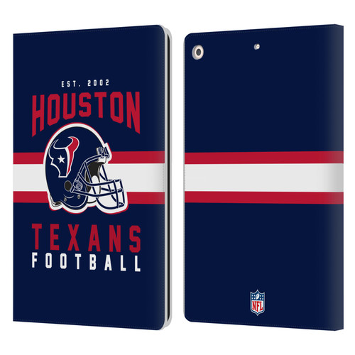 NFL Houston Texans Graphics Helmet Typography Leather Book Wallet Case Cover For Apple iPad 10.2 2019/2020/2021