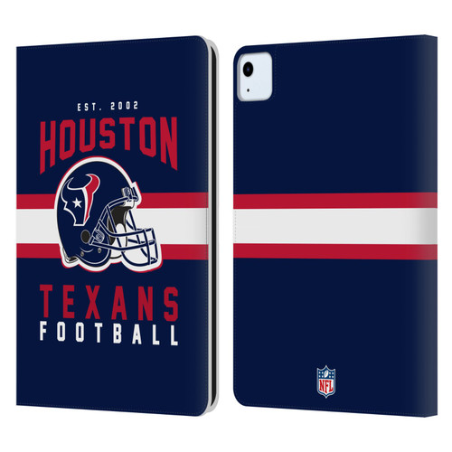NFL Houston Texans Graphics Helmet Typography Leather Book Wallet Case Cover For Apple iPad Air 2020 / 2022