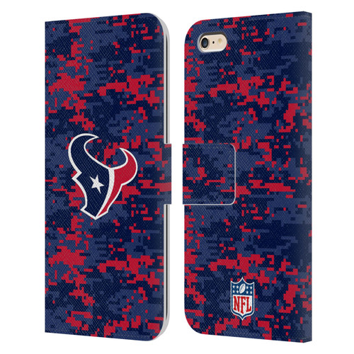 NFL Houston Texans Graphics Digital Camouflage Leather Book Wallet Case Cover For Apple iPhone 6 Plus / iPhone 6s Plus