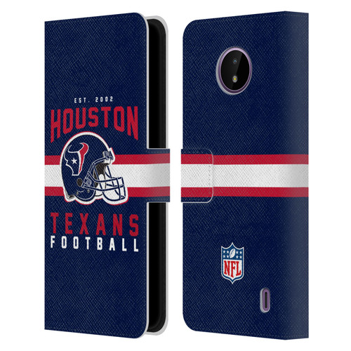 NFL Houston Texans Graphics Helmet Typography Leather Book Wallet Case Cover For Nokia C10 / C20