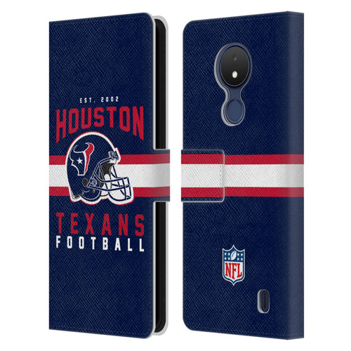 NFL Houston Texans Graphics Helmet Typography Leather Book Wallet Case Cover For Nokia C21