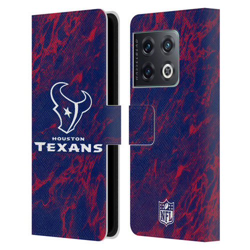 NFL Houston Texans Graphics Coloured Marble Leather Book Wallet Case Cover For OnePlus 10 Pro
