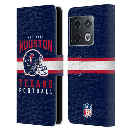 NFL Houston Texans Graphics Helmet Typography Leather Book Wallet Case Cover For OnePlus 10 Pro