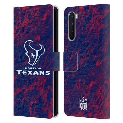 NFL Houston Texans Graphics Coloured Marble Leather Book Wallet Case Cover For OnePlus Nord 5G