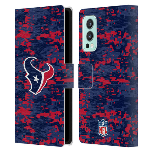 NFL Houston Texans Graphics Digital Camouflage Leather Book Wallet Case Cover For OnePlus Nord 2 5G