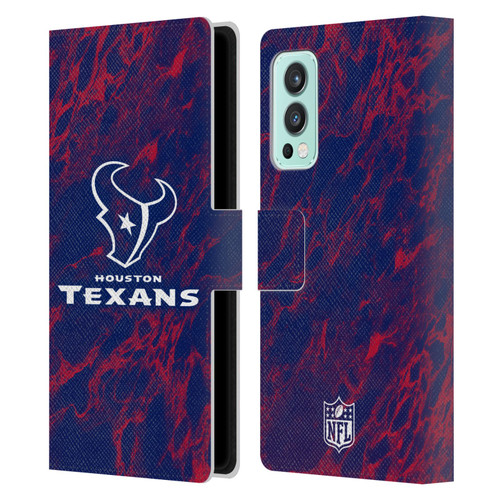 NFL Houston Texans Graphics Coloured Marble Leather Book Wallet Case Cover For OnePlus Nord 2 5G