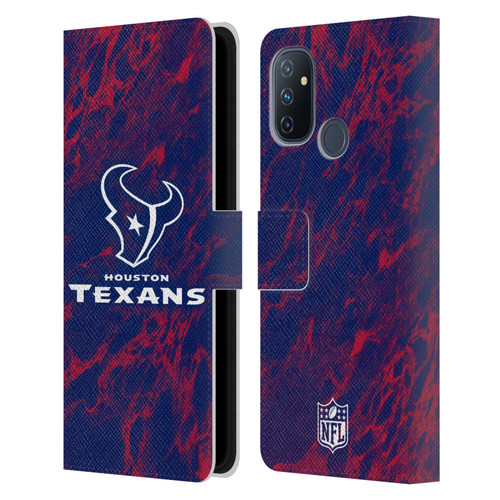 NFL Houston Texans Graphics Coloured Marble Leather Book Wallet Case Cover For OnePlus Nord N100