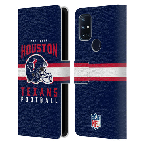 NFL Houston Texans Graphics Helmet Typography Leather Book Wallet Case Cover For OnePlus Nord N10 5G