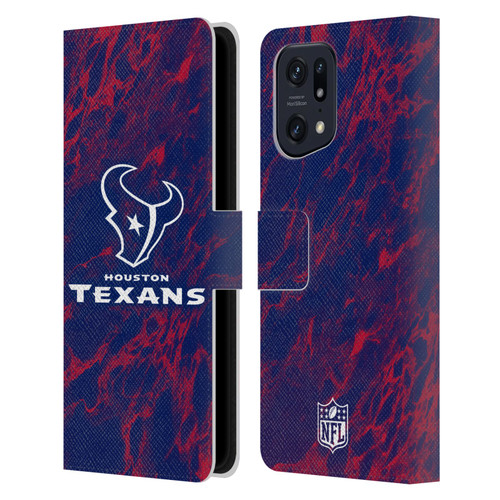 NFL Houston Texans Graphics Coloured Marble Leather Book Wallet Case Cover For OPPO Find X5