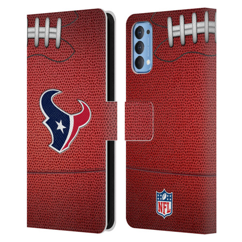 NFL Houston Texans Graphics Football Leather Book Wallet Case Cover For OPPO Reno 4 5G