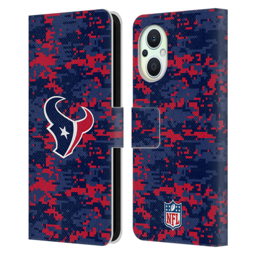 NFL Houston Texans Graphics Digital Camouflage Leather Book Wallet Case Cover For OPPO Reno8 Lite