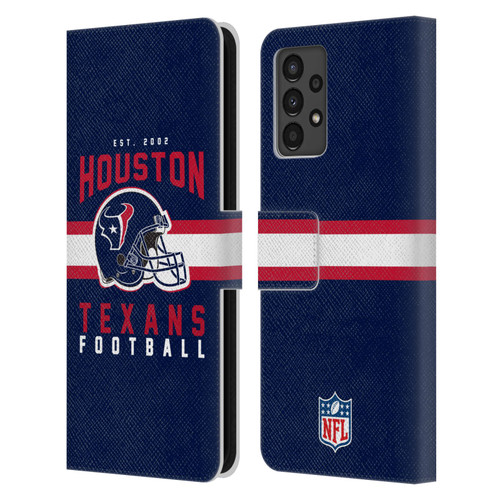 NFL Houston Texans Graphics Helmet Typography Leather Book Wallet Case Cover For Samsung Galaxy A13 (2022)