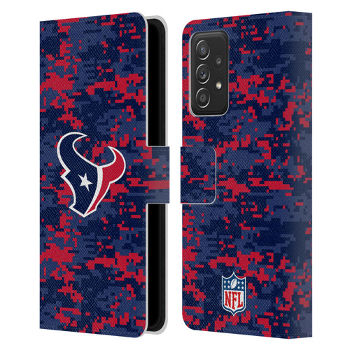 NFL Houston Texans Graphics Digital Camouflage Leather Book Wallet Case Cover For Samsung Galaxy A52 / A52s / 5G (2021)
