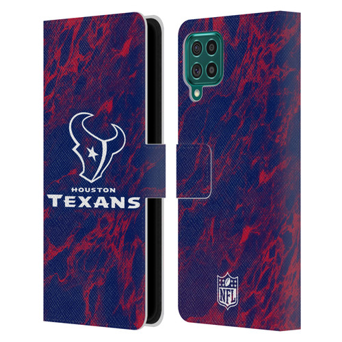 NFL Houston Texans Graphics Coloured Marble Leather Book Wallet Case Cover For Samsung Galaxy F62 (2021)