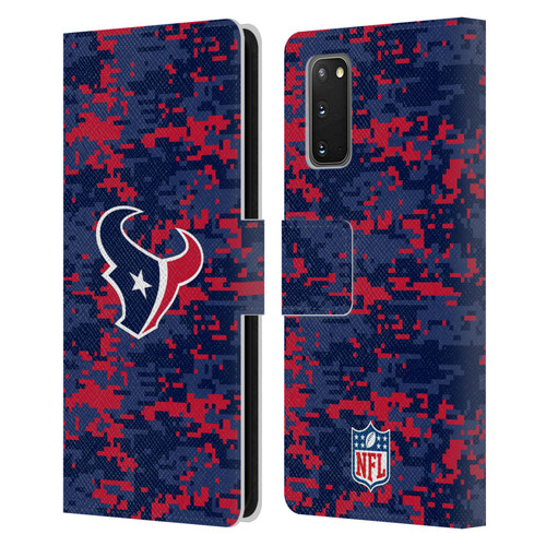 NFL Houston Texans Graphics Digital Camouflage Leather Book Wallet Case Cover For Samsung Galaxy S20 / S20 5G