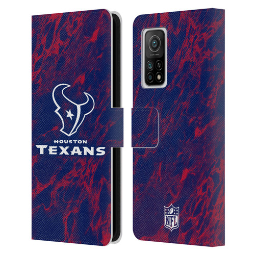 NFL Houston Texans Graphics Coloured Marble Leather Book Wallet Case Cover For Xiaomi Mi 10T 5G