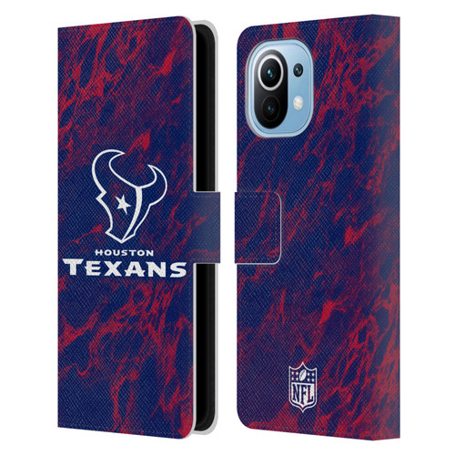 NFL Houston Texans Graphics Coloured Marble Leather Book Wallet Case Cover For Xiaomi Mi 11