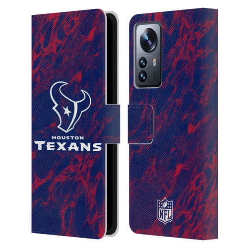 NFL Houston Texans Graphics Coloured Marble Leather Book Wallet Case Cover For Xiaomi 12 Pro