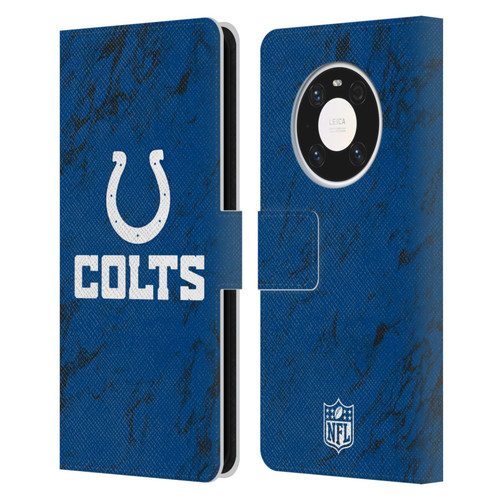 NFL Indianapolis Colts Graphics Coloured Marble Leather Book Wallet Case Cover For Huawei Mate 40 Pro 5G