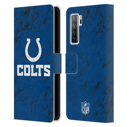 NFL Indianapolis Colts Graphics Coloured Marble Leather Book Wallet Case Cover For Huawei Nova 7 SE/P40 Lite 5G