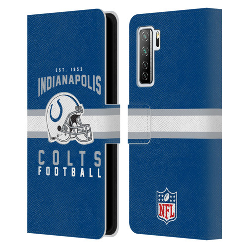 NFL Indianapolis Colts Graphics Helmet Typography Leather Book Wallet Case Cover For Huawei Nova 7 SE/P40 Lite 5G