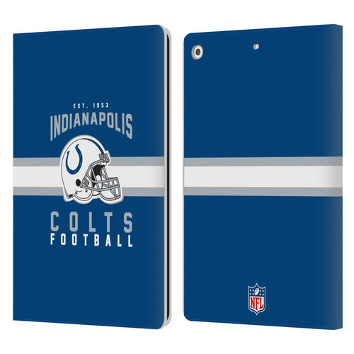 NFL Indianapolis Colts Graphics Helmet Typography Leather Book Wallet Case Cover For Apple iPad 10.2 2019/2020/2021