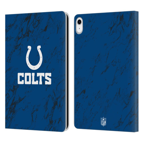 NFL Indianapolis Colts Graphics Coloured Marble Leather Book Wallet Case Cover For Apple iPad 10.9 2022/2025