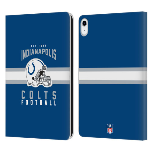 NFL Indianapolis Colts Graphics Helmet Typography Leather Book Wallet Case Cover For Apple iPad 10.9 2022/2025