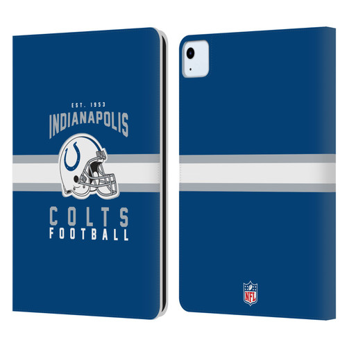 NFL Indianapolis Colts Graphics Helmet Typography Leather Book Wallet Case Cover For Apple iPad Air 11 2020/2022/2024