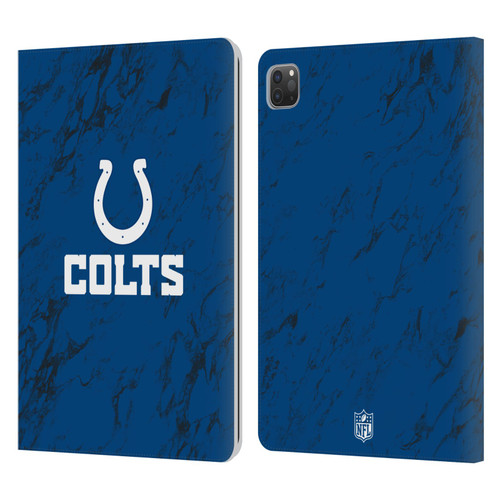 NFL Indianapolis Colts Graphics Coloured Marble Leather Book Wallet Case Cover For Apple iPad Pro 11 2020 / 2021 / 2022