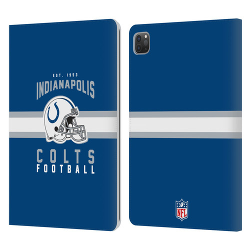 NFL Indianapolis Colts Graphics Helmet Typography Leather Book Wallet Case Cover For Apple iPad Pro 11 2020 / 2021 / 2022