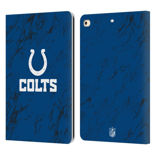 NFL Indianapolis Colts Graphics Coloured Marble Leather Book Wallet Case Cover For Apple iPad 9.7 2017 / iPad 9.7 2018