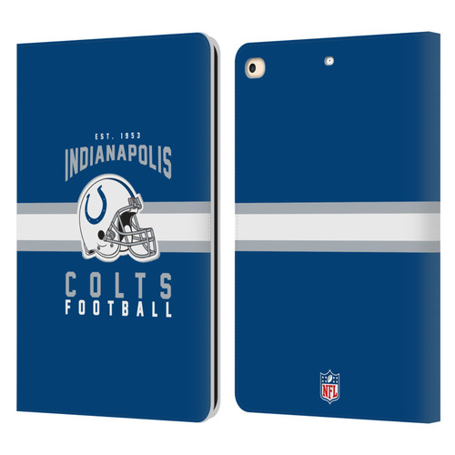 NFL Indianapolis Colts Graphics Helmet Typography Leather Book Wallet Case Cover For Apple iPad 9.7 2017 / iPad 9.7 2018
