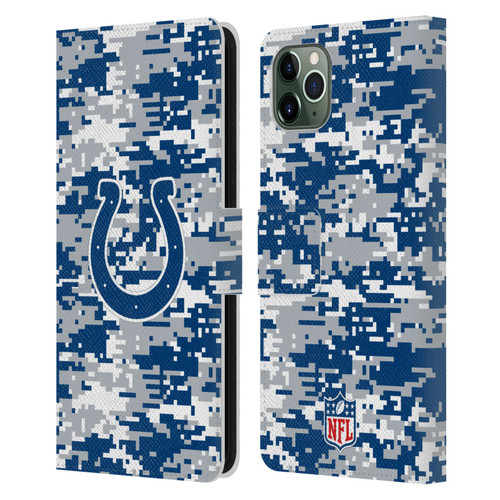 NFL Indianapolis Colts Graphics Digital Camouflage Leather Book Wallet Case Cover For Apple iPhone 11 Pro Max